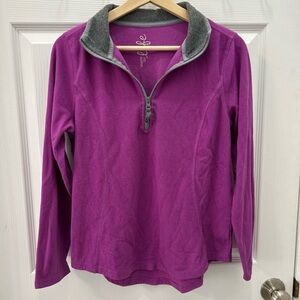 made for life Magenta Quarter-Zip Fleece Pullover with Gray Collar